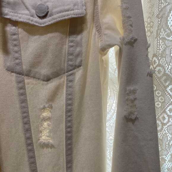 FASHIONOVA(NWT)-WHITE ‘DISTRESSED’ COTTON DENIM JUMPSUIT - Picture 5 of 11